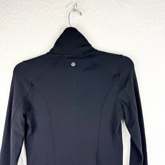 Lululemon Nice Asana Funnel Neck Athletic Mid-Layer Ruffle Jacket In Black Sz 4 - Picture 15 of 16